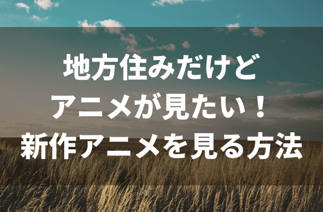 地方住みでもアニメが見れる方法を紹介